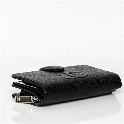 chanel long wallet caviar black|Chanel Timeless CC Zipped Organizer Wallet Long Black.